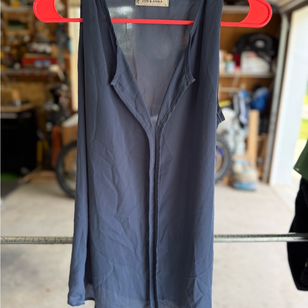 Navy Blue Sleeveless Blouse